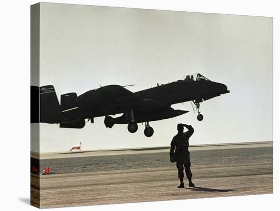 Saudi Arabia Army U.S. Forces A10 Warthog Attack Plane Kuwait Crisis-null-Stretched Canvas