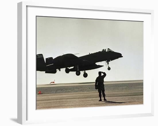 Saudi Arabia Army U.S. Forces A10 Warthog Attack Plane Kuwait Crisis-null-Framed Photographic Print