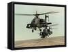Saudi Arabia Army U.S. Forces Apache Assault Helicopters Kuwait Crisis-Bob Daugherty-Framed Stretched Canvas