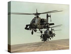 Saudi Arabia Army U.S. Forces Apache Assault Helicopters Kuwait Crisis-Bob Daugherty-Stretched Canvas