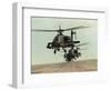 Saudi Arabia Army U.S. Forces Apache Assault Helicopters Kuwait Crisis-Bob Daugherty-Framed Photographic Print