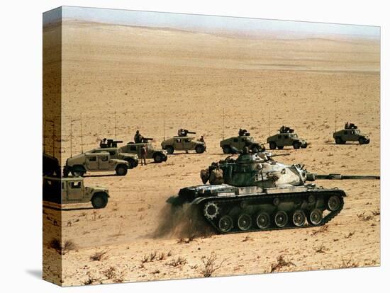 Saudi Arabia Army U.S Forces Maneuver Exercise Kuwait Crisis-Tannen Maury-Stretched Canvas