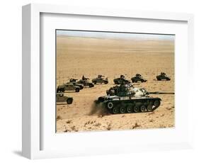 Saudi Arabia Army U.S Forces Maneuver Exercise Kuwait Crisis-Tannen Maury-Framed Photographic Print