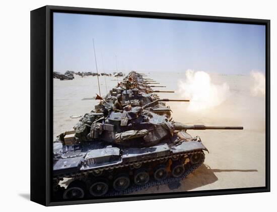 Saudi Arabia Army U.S Forces Mech. Equipment Kuwait Crisis-Tannen Maury-Framed Stretched Canvas
