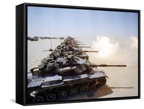 Saudi Arabia Army U.S Forces Mech. Equipment Kuwait Crisis-Tannen Maury-Framed Stretched Canvas