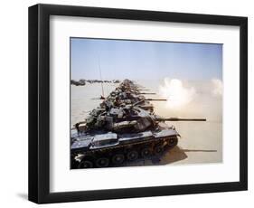 Saudi Arabia Army U.S Forces Mech. Equipment Kuwait Crisis-Tannen Maury-Framed Photographic Print