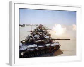 Saudi Arabia Army U.S Forces Mech. Equipment Kuwait Crisis-Tannen Maury-Framed Photographic Print