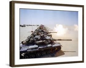 Saudi Arabia Army U.S Forces Mech. Equipment Kuwait Crisis-Tannen Maury-Framed Photographic Print