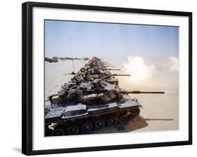 Saudi Arabia Army U.S Forces Mech. Equipment Kuwait Crisis-Tannen Maury-Framed Photographic Print