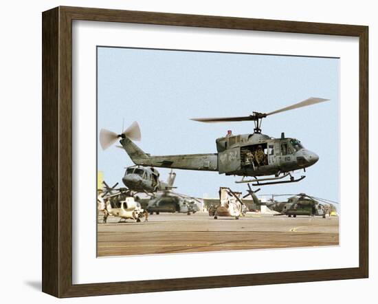 Saudi Arabia Army U.S. Marine UH-1 Huey Helicopters-Tannen Maury-Framed Premium Photographic Print