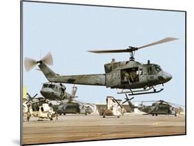 Saudi Arabia Army U.S. Marine UH-1 Huey Helicopters-Tannen Maury-Mounted Premium Photographic Print