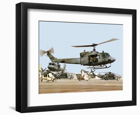 Saudi Arabia Army U.S. Marine UH-1 Huey Helicopters-Tannen Maury-Framed Photographic Print