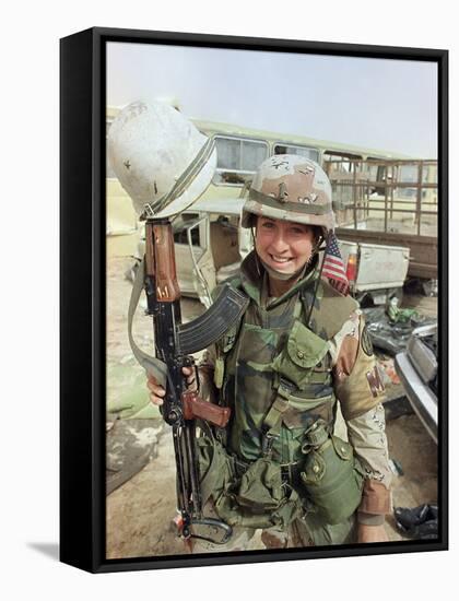 Saudi Arabia Army U.S. Troops Women Tanya Brinkley-David Longstreath-Framed Stretched Canvas