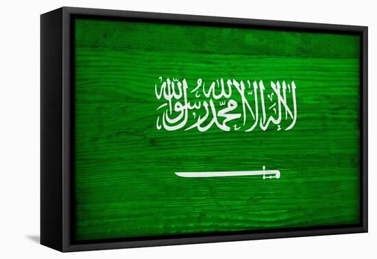 Saudi Arabia Flag Design with Wood Patterning - Flags of the World Series-Philippe Hugonnard-Framed Stretched Canvas