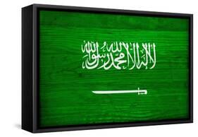 Saudi Arabia Flag Design with Wood Patterning - Flags of the World Series-Philippe Hugonnard-Framed Stretched Canvas