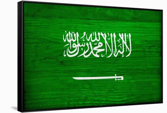 Saudi Arabia Flag Design with Wood Patterning - Flags of the World Series-Philippe Hugonnard-Framed Stretched Canvas