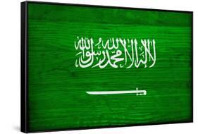 Saudi Arabia Flag Design with Wood Patterning - Flags of the World Series-Philippe Hugonnard-Framed Stretched Canvas