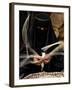 Saudi Woman Works to Demonstrate Her Craft as She Makes a Cane Box at a Fair in Riyadh-null-Framed Photographic Print