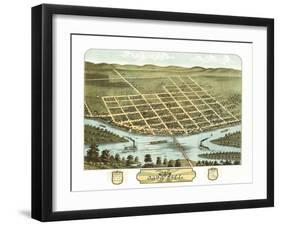 Sauk City, Wisconsin - Panoramic Map-Lantern Press-Framed Art Print