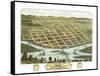 Sauk City, Wisconsin - Panoramic Map-Lantern Press-Framed Stretched Canvas