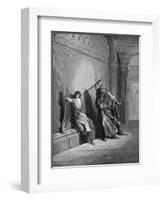 Saul attempts to kill David-Gustave Dore-Framed Giclee Print