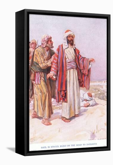 Saul Is Struck Blind on the Road to Damascus-Arthur A. Dixon-Framed Stretched Canvas