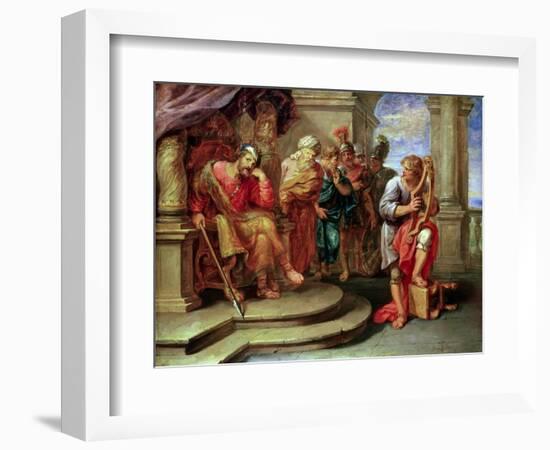 Saul Listening to David Playing the Harp-Erasmus Quellinus-Framed Giclee Print