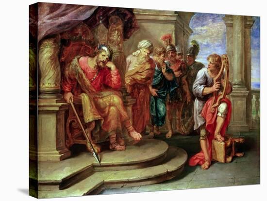 Saul Listening to David Playing the Harp-Erasmus Quellinus-Stretched Canvas