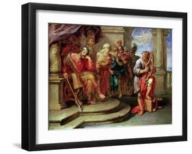 Saul Listening to David Playing the Harp-Erasmus Quellinus-Framed Giclee Print