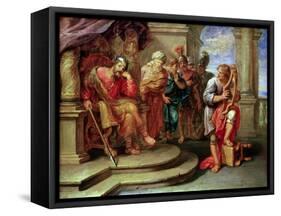 Saul Listening to David Playing the Harp-Erasmus Quellinus-Framed Stretched Canvas