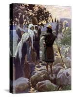 Saul questions the young maidens by Tissot -Bible-James Jacques Joseph Tissot-Stretched Canvas