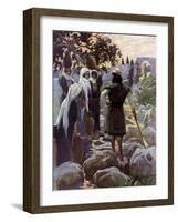 Saul questions the young maidens by Tissot -Bible-James Jacques Joseph Tissot-Framed Giclee Print