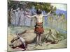 Saul sacrifices the oxen by J James Tissot - Bible-James Jacques Joseph Tissot-Mounted Giclee Print