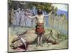 Saul sacrifices the oxen by J James Tissot - Bible-James Jacques Joseph Tissot-Mounted Giclee Print