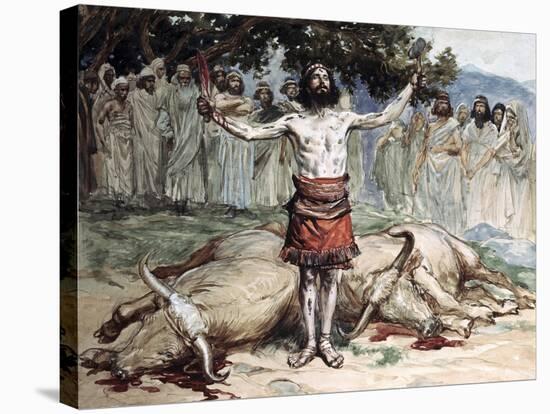 Saul Sacrifices the Oxen-James Tissot-Stretched Canvas