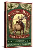 Sault Ste. Marie, Michigan - Elk Pale Ale-Lantern Press-Stretched Canvas