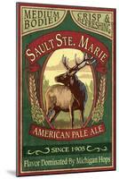 Sault Ste. Marie, Michigan - Elk Pale Ale-Lantern Press-Mounted Art Print