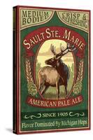 Sault Ste. Marie, Michigan - Elk Pale Ale-Lantern Press-Stretched Canvas