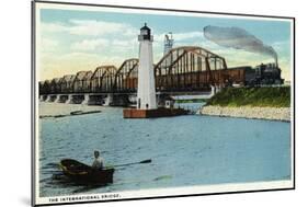 Sault Ste. Marie, Michigan - International Bridge Scene-Lantern Press-Mounted Art Print