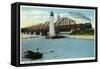 Sault Ste. Marie, Michigan - International Bridge Scene-Lantern Press-Framed Stretched Canvas