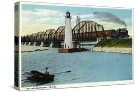 Sault Ste. Marie, Michigan - International Bridge Scene-Lantern Press-Stretched Canvas