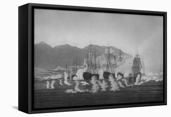 'Saumarez off Algeciras', c1802-Joseph Constantine Stadler-Framed Stretched Canvas