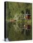 Sauna and Lake Reflections, Lapland, Finland-Doug Pearson-Stretched Canvas