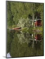 Sauna and Lake Reflections, Lapland, Finland-Doug Pearson-Mounted Photographic Print