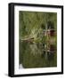 Sauna and Lake Reflections, Lapland, Finland-Doug Pearson-Framed Photographic Print