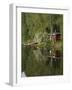 Sauna and Lake Reflections, Lapland, Finland-Doug Pearson-Framed Photographic Print