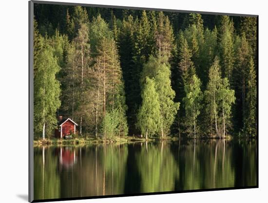 Sauna House at Edge of Forested Lake-Layne Kennedy-Mounted Photographic Print