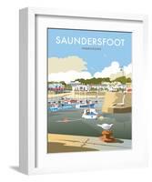 Saundersfoot - Dave Thompson Contemporary Travel Print-Dave Thompson-Framed Art Print