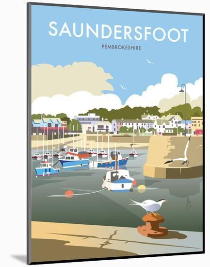 Saundersfoot - Dave Thompson Contemporary Travel Print-Dave Thompson-Mounted Art Print