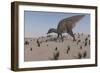 Saurolophus Walking across a Barren Landscape-null-Framed Art Print